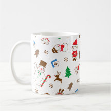 Icône de motif de Noël santa arbre cadeau heureux 