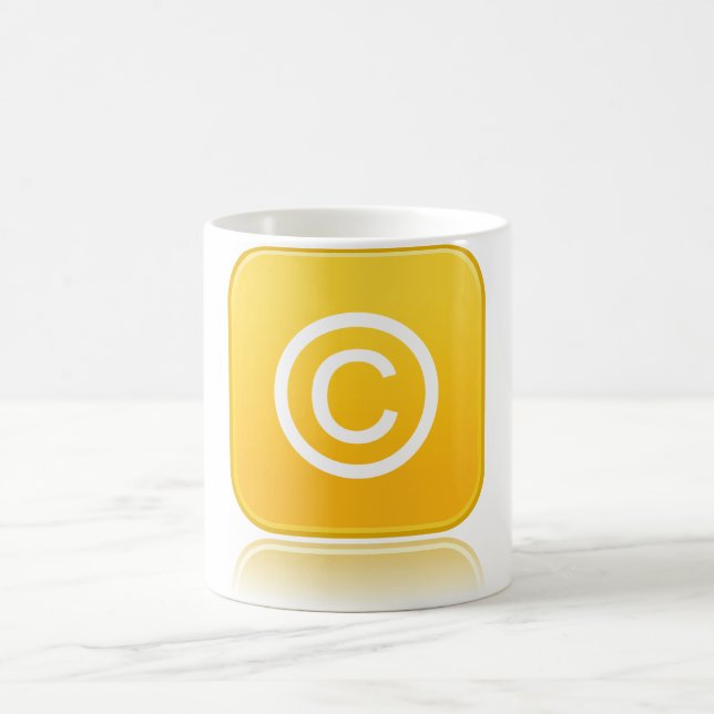 Mug Icône de symbole de droit d'auteur jaune (Centre)