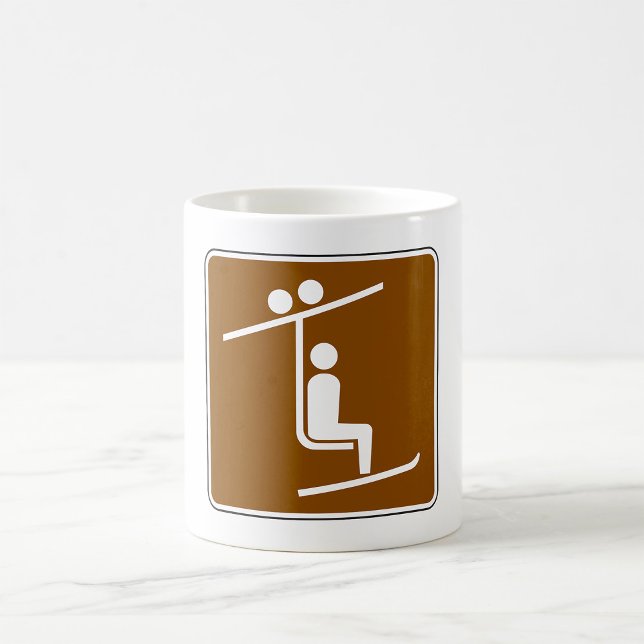 Mug Icône de symbole de remontée mécanique Rustique Sp (Créateur téléchargé)