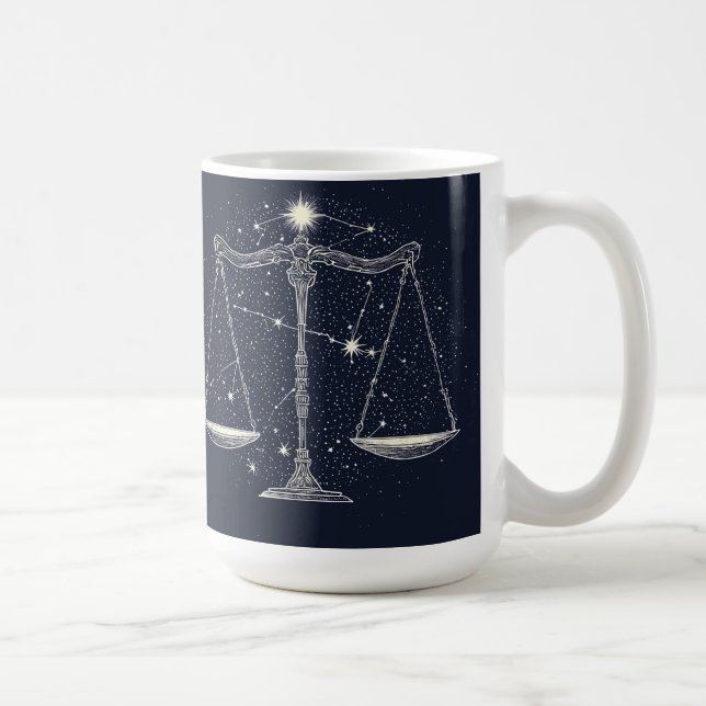 Mug Icône du signe du zodiaque Balance avec des balanc (Droite)