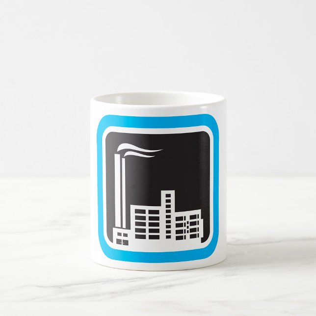 Mug Icône d'usine industrielle avec cheminées (Créateur téléchargé)