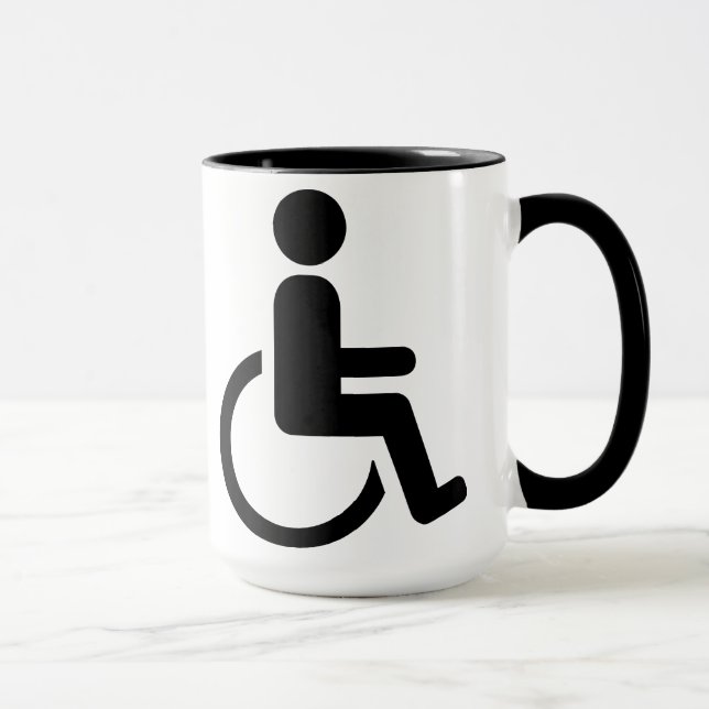 Mug Icône handicaped par fauteuil roulant (Droite)