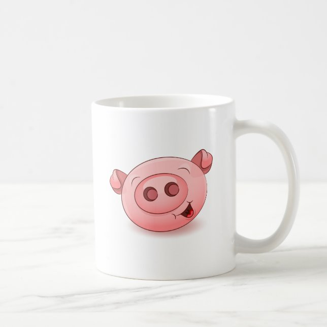 Mug Icône heureuse de porc (Droite)