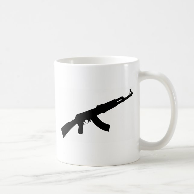 Mug icône noire de l'ak 47 d'arme à feu (Droite)