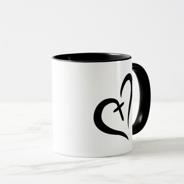 Mug icône simple chic Love and Faith | (Devant droit)