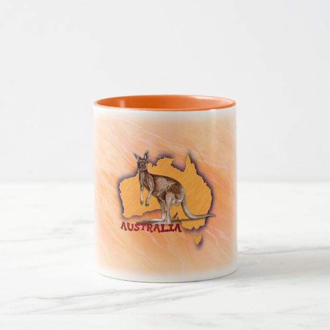 Mug Icônes australiennes - kangourou rouge (Centre)