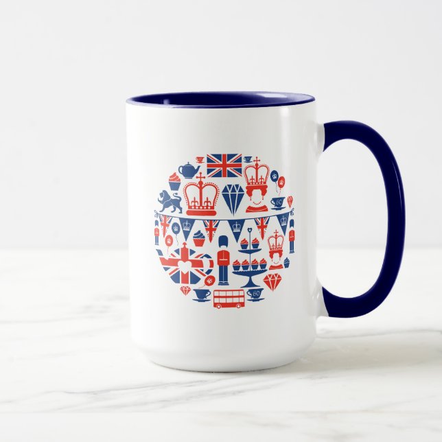 Mug Icônes britanniques de jubilé (Droite)