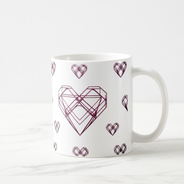 Mug Icônes cardiaques minimes géométriques - Artiste m (Droite)