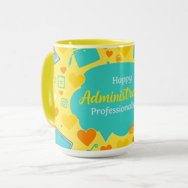Mug Icônes de la Journée des professionnels de l'admin (Devant gauche)