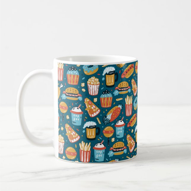 Mug Icônes vintages de restauration rapide Motif trans (Gauche)