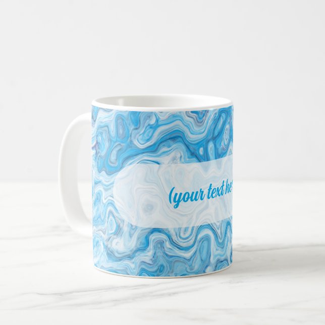 Mug Icy Glacier Blue Marble Texture Abstract Liquid (Devant gauche)