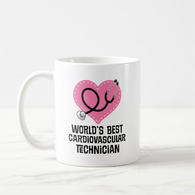 Mug Idée-cadeau de technicien en cardiologie (Gauche)