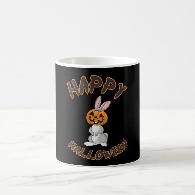 Mug Idée cadeau d'horreur Citrouille lapin Halloween (Centre)