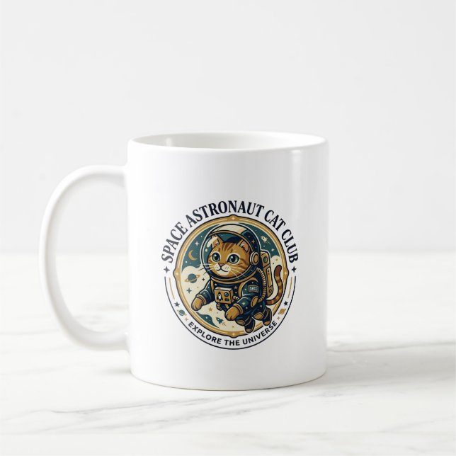 Mug Idée cadeau papa chat astronaute spatial - Astr (Gauche)