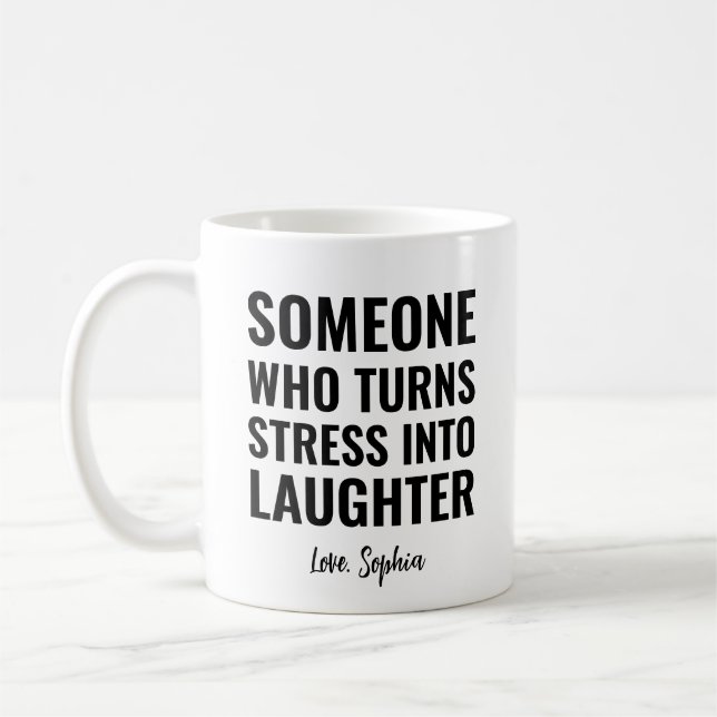 Mug Idée cadeau pour collègues : transformer le stress (Gauche)