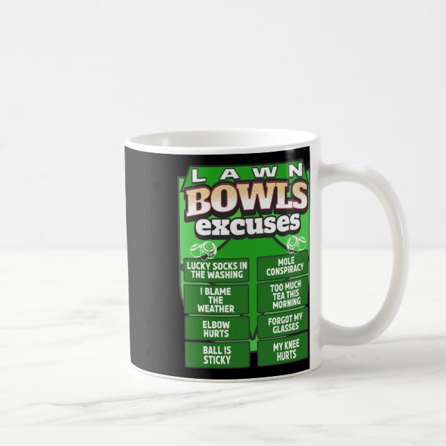 Mug Idée drôle d'excuses de boules de pelouse pour hom (Droite)