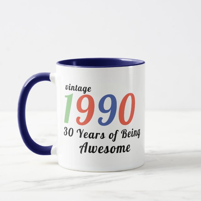 Mug Idées Cadeaux Anniversaires Uniques, Année Personn (Gauche)