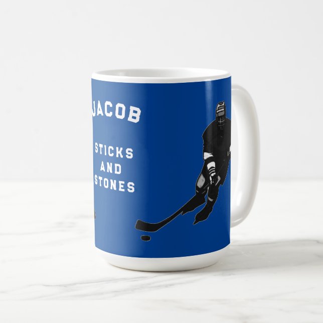 Mug Idées cadeaux personnalisées de joueur de hockey (Devant droit)