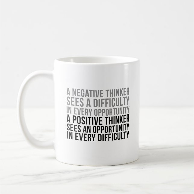 Mug Idées De Décor De Bureau Un Penseur Positif (Gauche)