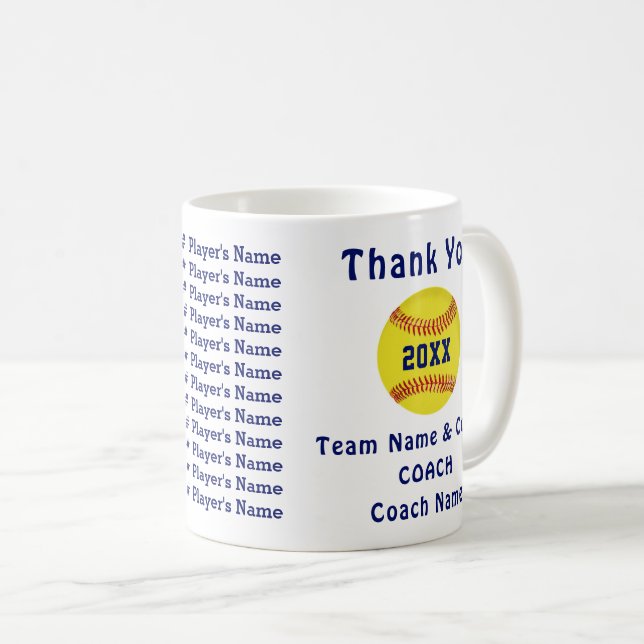 Mug Idées personnalisables de cadeau d'entraîneur du (Devant droit)