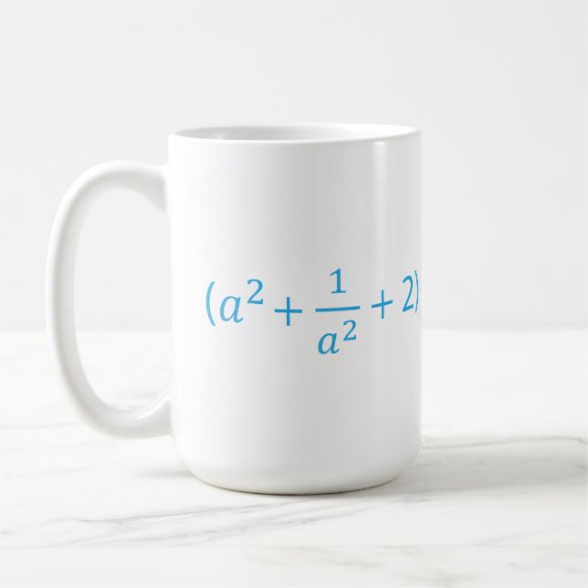 Mug Identité algébrique a^2 + 1 a^2 + 2 - 2  Équation  (Gauche)