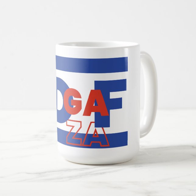 Mug IDF et IDGAF concept Israël Palestine conflit (Devant droit)