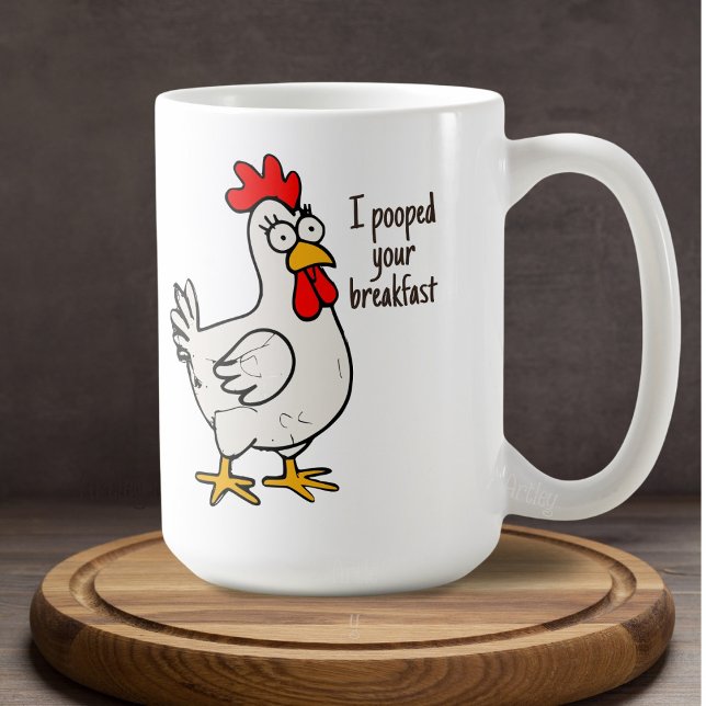 Mug Idiot Poulet Drôle Sarcastique Petit Déjeuner Phra (Créateur téléchargé)
