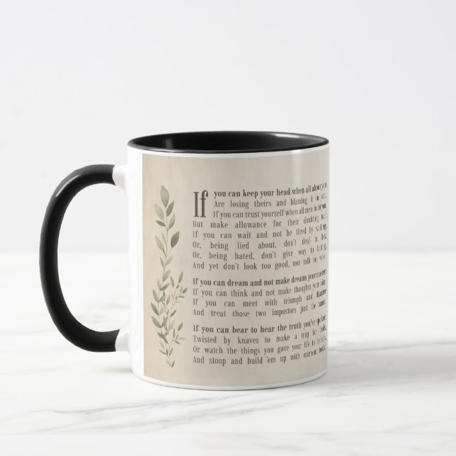 Mug IF, Poème inspiré de Rudyard Kipling (Gauche)