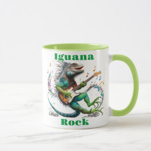 Mug Iguana Rockstar dans une musique colorée éclate