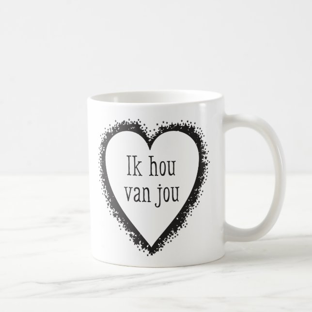 Mug Ik hou van jou, je t'aime dans le Néerlandais (Droite)