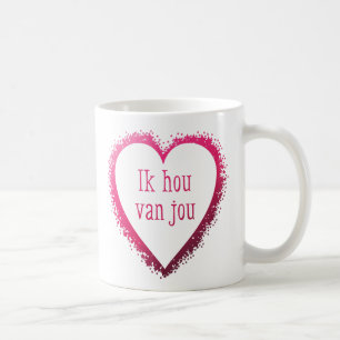 Mug Ik hou van jou, je t'aime dans le Néerlandais dan