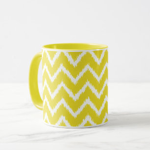 Mug Ikat Chevrons - moutarde jaune et blanc