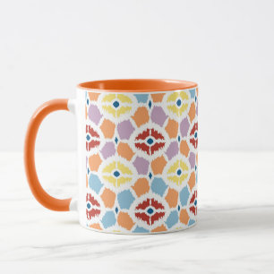 Mug Ikat coloré de diamants géométrique