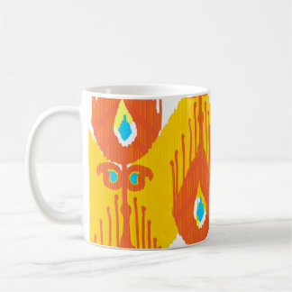Mug Ikat Fabric Motif : Ethnic Vintage Design.