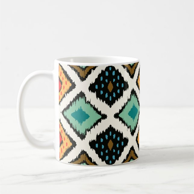 Mug Ikat géométrique, folklore texture tribale. (Gauche)
