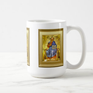 Mug Ikon du Christ avec un livre d'évangile, orthodoxe