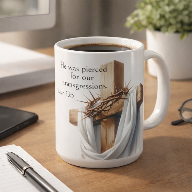 Mug Il a été percé pour nos transgressions (Créateur téléchargé)