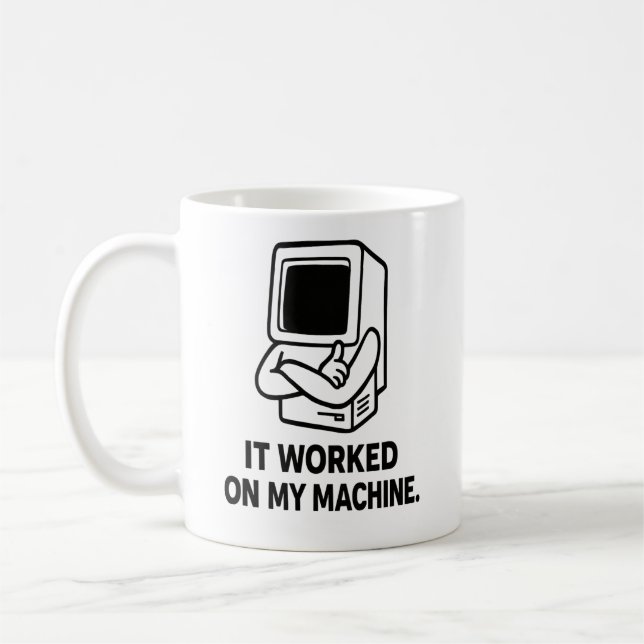 Mug Il a fonctionné sur ma machine - Humour Retro Dev (Gauche)