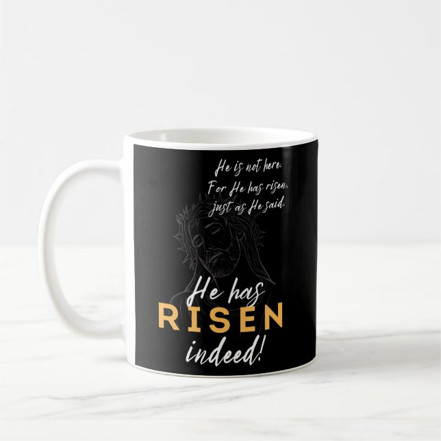 Mug Il A Ressuscité Jésus chrétien Joyeux Epines de Pâ (Gauche)