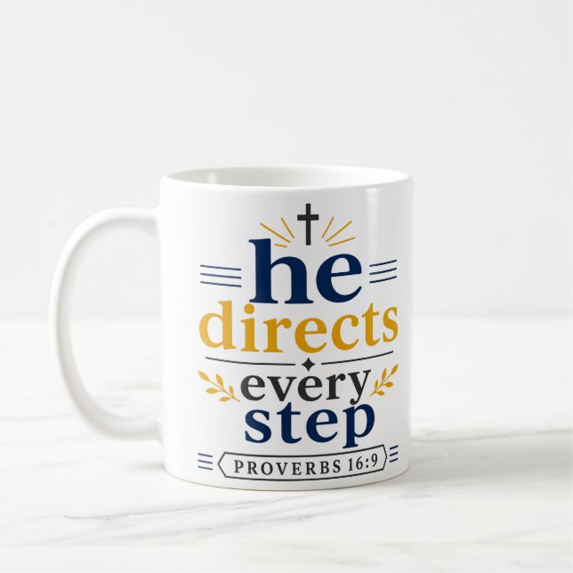 Mug Il Dirige Chaque Pas Écriture Inspirante (Gauche)