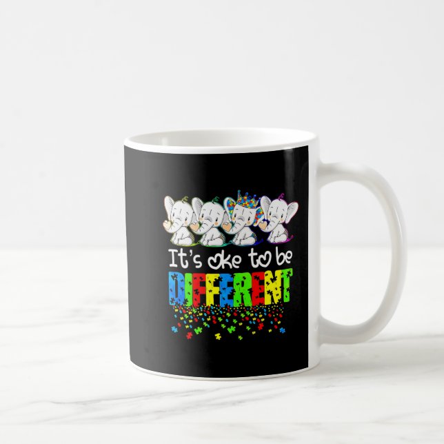 Mug Il est acceptable d'être différent mignon éléphant (Droite)