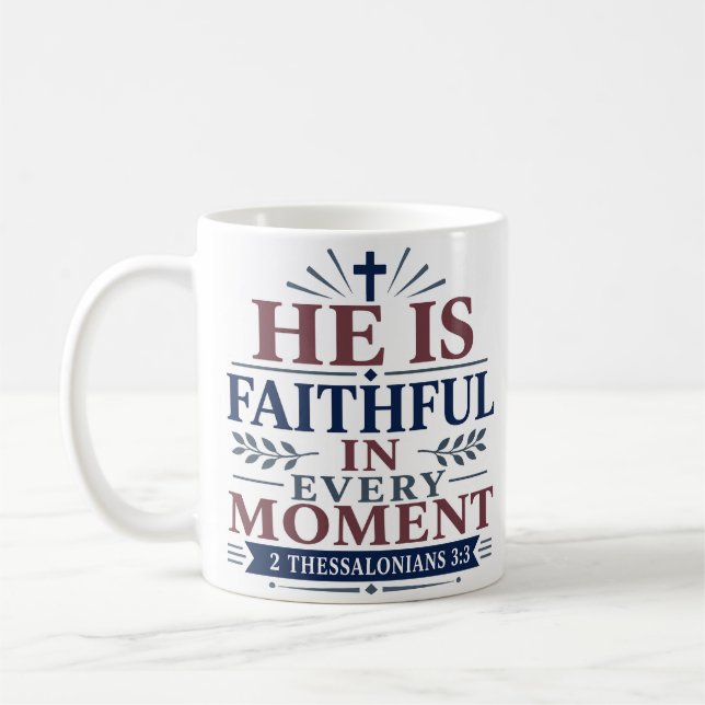 Mug Il Est Fidèle À Chaque Instant Élégante Foi Basée (Gauche)