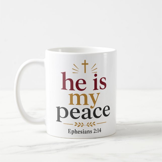 Mug Il est ma paix Inspiration Chrétienne d'encouragem (Gauche)
