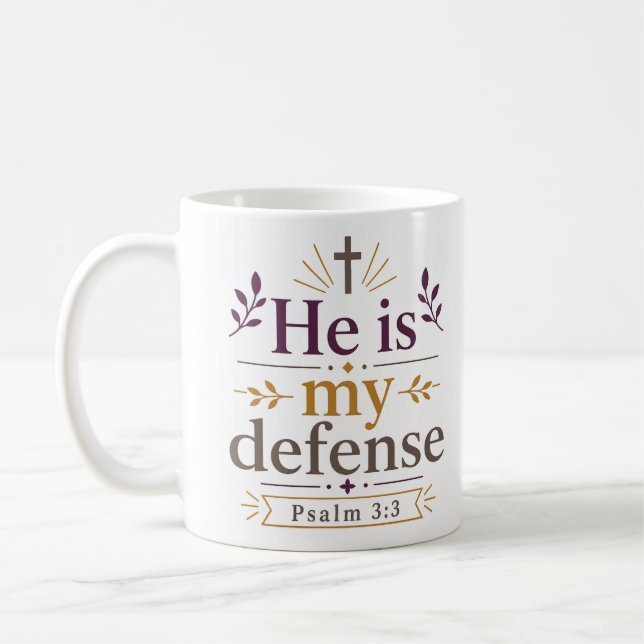 Mug Il Est Mon Bouclier Verset Biblique Citation D'enc (Gauche)