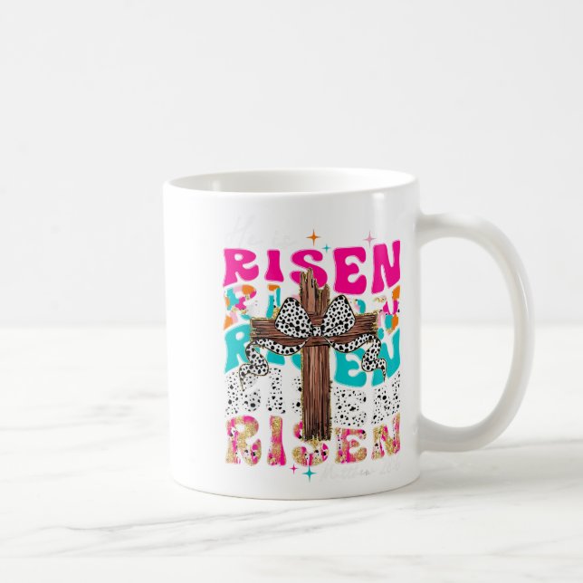 Mug Il Est Ressuscité Croix Jésus Pâques chrétien Reli (Droite)
