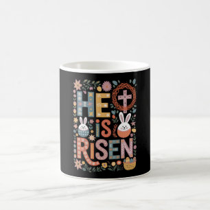Mug Il est ressuscité Jésus Floral mignon lapin de Pâq