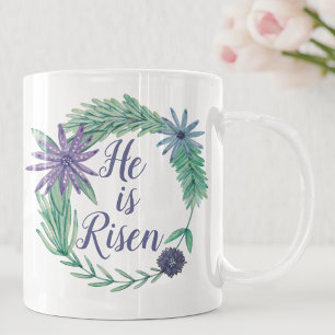 Mug Il est ressuscité Religieux Pâques Floral