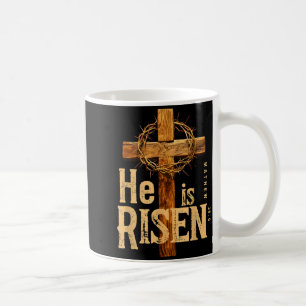 Mug Il est ressuscité rétro vintage croix joyeuses pâq