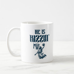 Mug Il Est Rizzin' Drôle Jésus Mème De Basketball