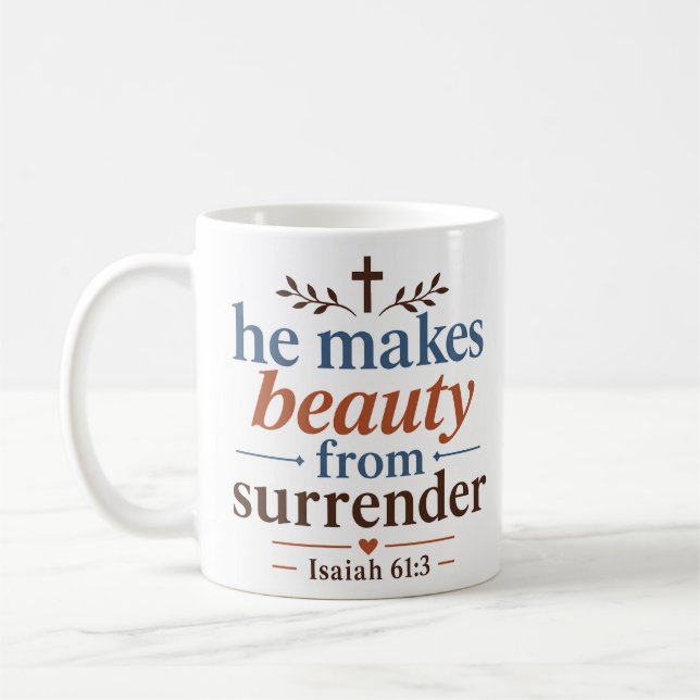 Mug Il fait la beauté de la reddition Citation basée s (Gauche)